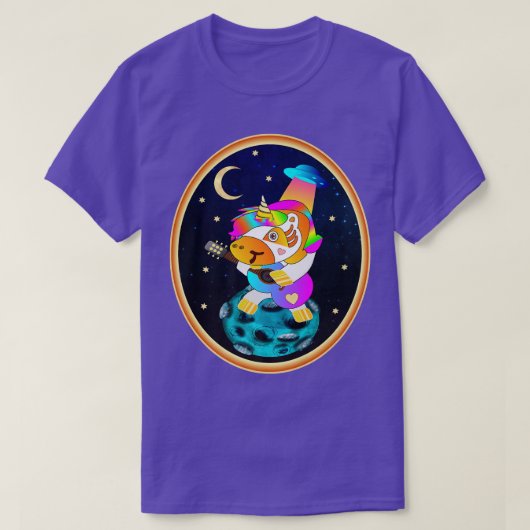 ユニコーン宇宙飛行士 Tシャツ (デザイン正面)