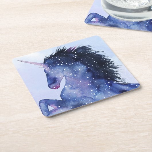 ユニコーン宇宙 – 宇宙 スクエアペーパーコースター (アングル)