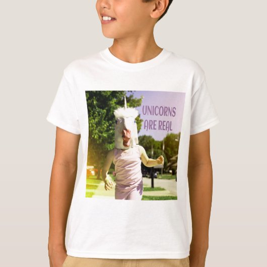 ユニコーン実在はユおもしろいーマ Tシャツ (正面)