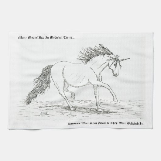 ユニコーン実在 キッチンタオル (横)