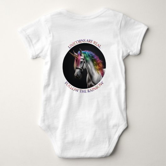 ユニコーン実在 ベビーボディスーツ (裏面)
