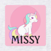 ユニコーン小さな女の子のアイアンのラベル名 ラベル (デザイン2)