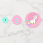 ユニコーン小さな女の子の誕生日パーティーの年齢 コンフェッティ (正面)