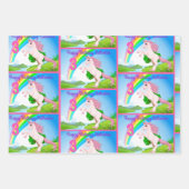 ユニコーン小さな女の子誕生日パーティーギフトラッピング ラッピングペーパーシート (正面2)