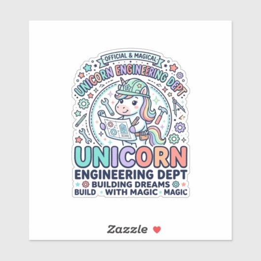 ユニコーン工学部ボールドタイポグラフィTシャツD シール (シート)