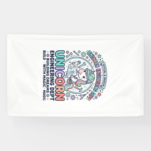 ユニコーン工学部ボールドタイポグラフィTシャツD 横断幕 (横)