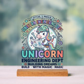 ユニコーン工学部大胆なタイポグラフィTシャツD アクリルサイン (ニュートラル)