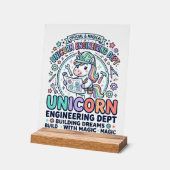 ユニコーン工学部大胆なタイポグラフィTシャツD アクリルサイン (傾斜)