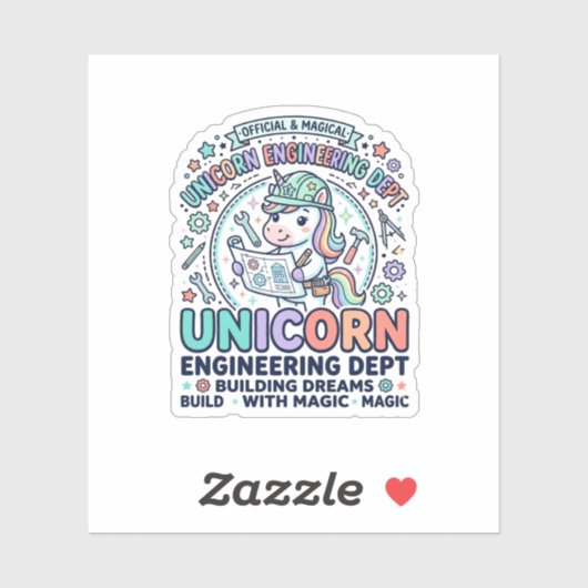 ユニコーン工学部大胆なタイポグラフィTシャツD シール (シート)