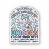 ユニコーン工学部大胆なタイポグラフィTシャツD シール (正面)