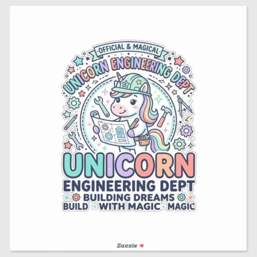 ユニコーン工学部大胆なタイポグラフィTシャツD シール (シート)