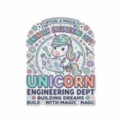ユニコーン工学部大胆なタイポグラフィTシャツD シール (正面)