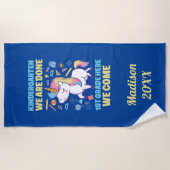 ユニコーン幼稚園卒業1年生 ビーチタオル (正面)