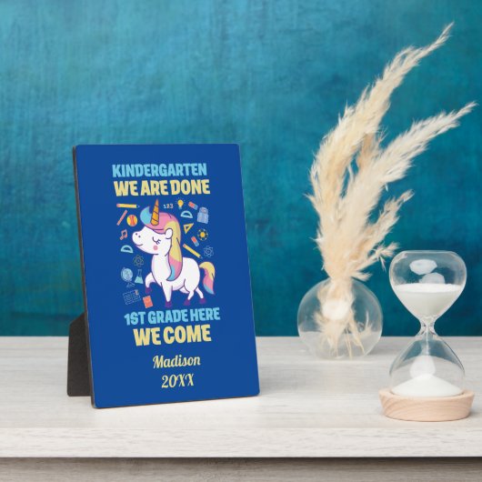 ユニコーン幼稚園卒業1年生 フォトプラーク (側面)