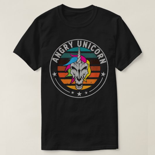ユニコーン怒スケルトン・ユニコーン Tシャツ (デザイン正面)