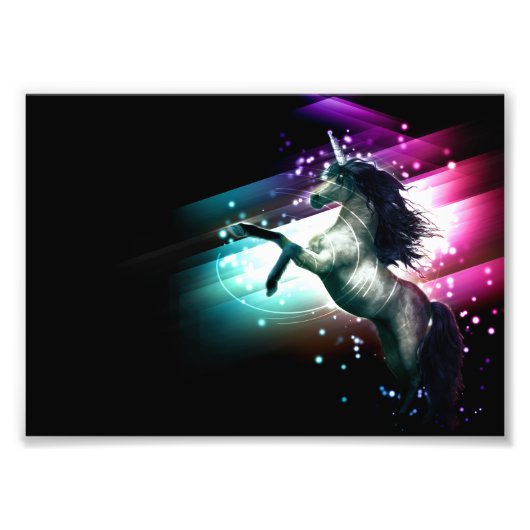 ユニコーン恋人ギフトユニコーンは魔法 フォトプリント            (正面)