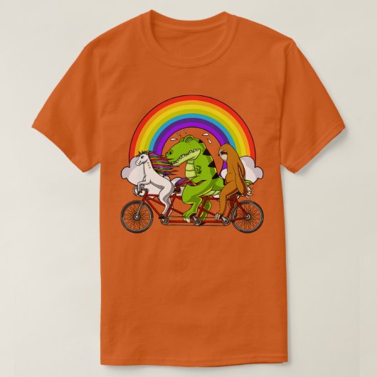 ユニコーン恐竜スロース乗用自転車 Tシャツ (デザイン正面)