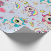 ユニコーン愛のパターン ラッピングペーパー (角)
