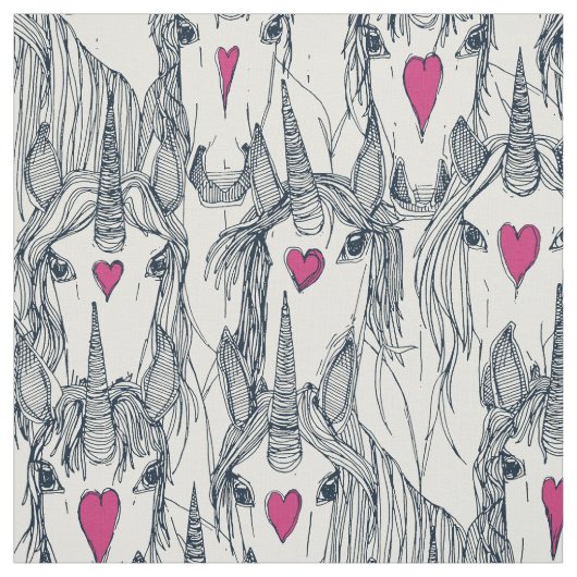 ユニコーン愛インディゴピンパール ファブリック (見本)