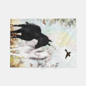 ユニコーン愛フリースブランケット フリースブランケット (正面(横))