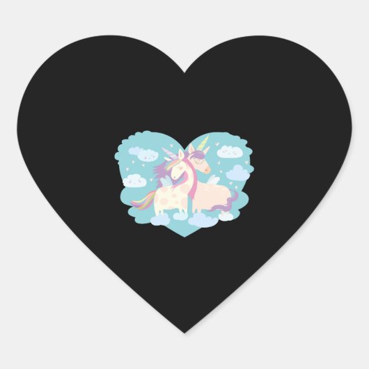 ユニコーン愛 ハートシール (正面)