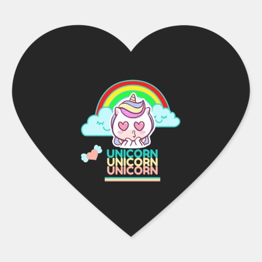 ユニコーン愛 ハートシール (正面)