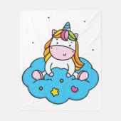 ユニコーン愛 フリースブランケット (正面)