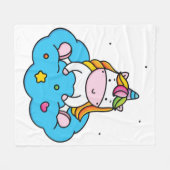 ユニコーン愛 フリースブランケット (正面(横))