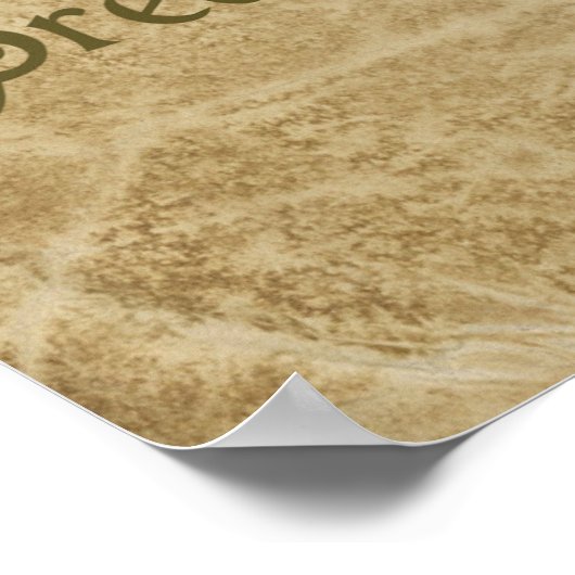 ユニコーン感動的引用文アンティーク羊皮紙 ポスター (角)