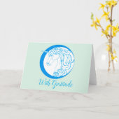 ユニコーン感謝グリーティングカード – 内空白の部 カード (黄色い花)