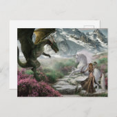 ユニコーン戦士ファンタジー・バトル・ウィズ・ドラゴン ポストカード (正面/裏面)