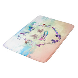 ユニコーン抽象芸術アートメモリーフォーム バスマット