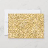 ユニコーン挿入カード誕生日シャワーピンク金ゴールドガール 招待状 (裏面)