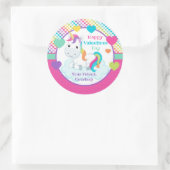 ユニコーン教室バレンタインデーのステッカー ラウンドシール (バッグ)