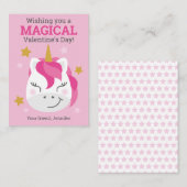 ユニコーン教室バレンタインデー子供へス ノートカード (正面/裏面)