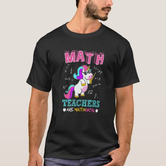 ユニコーン数学の先生は魔法の魔術である Tシャツ (正面)