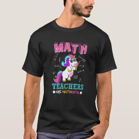 ユニコーン数学の先生は魔法の魔術である Tシャツ (正面)