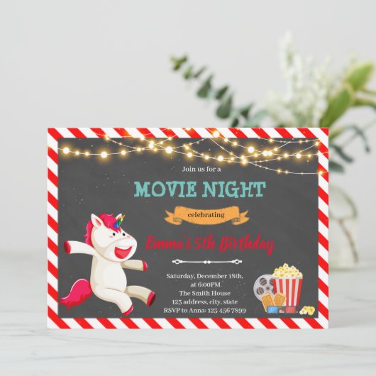 ユニコーン映画鑑賞会パーティー招待状 招待状 (スタンド正面)