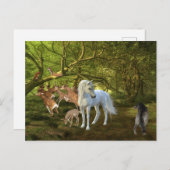 ユニコーン森林保護者鹿ウルフ ポストカード (正面/裏面)