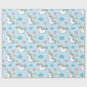 ユニコーン模様 ラッピングペーパー (フラット)