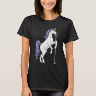 ユニコーン歌手マイク音楽 Tシャツ