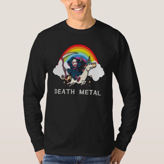 ユニコーン死の金属ロッカー死神の死のゴミ Tシャツ (正面)