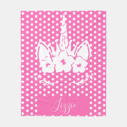 ユニコーン毛布 |ユニコーン顔 フリースブランケット (正面)