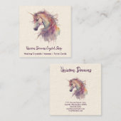 ユニコーン水の色ドリップスクエアビジネスカード スクエア名刺 (正面/裏面)