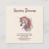 ユニコーン水の色ドリップスクエアビジネスカード スクエア名刺 (裏面)