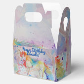 ユニコーン水の色絵を描の子供ケーキのお願い箱 フェイバーボックス (オープン)