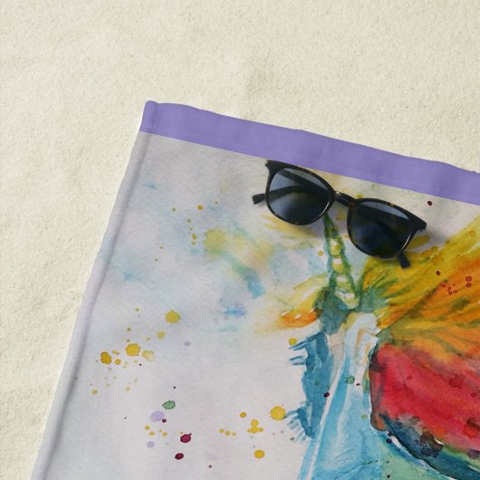 ユニコーン水の色絵画の夢ビーチタオル ビーチタオル (インサイチュ)