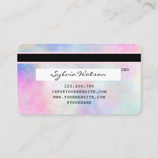 ユニコーン水カラークレジットカード 名刺 (裏面)