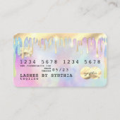 ユニコーン水カラーグリッタードリップクレジットカードのドリップ 名刺 (正面)