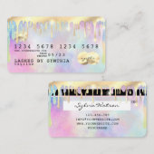 ユニコーン水カラーグリッタードリップクレジットカードのドリップ 名刺 (正面/裏面)